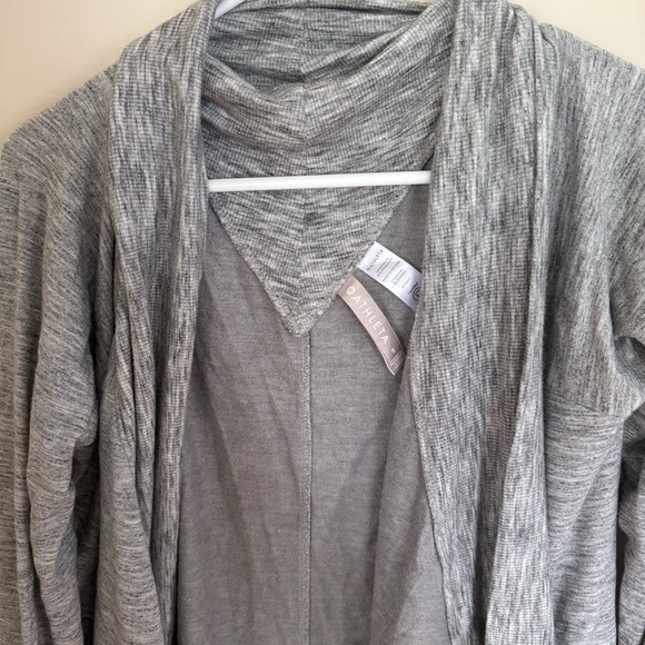 Athleta Heather Gray Nirvana Wear Two Ways Athlesuire Loungewear Cardigan - Picture 3 of 6